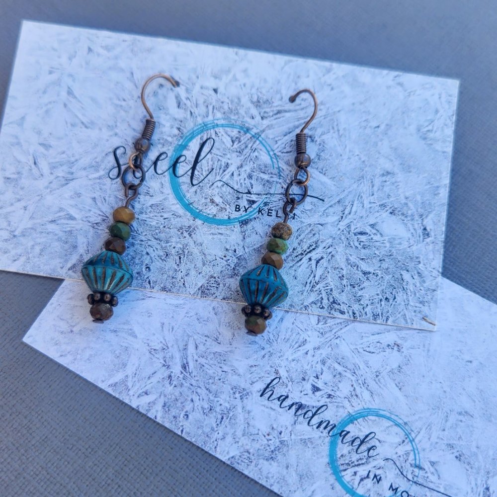 Handmade Rustic Handmade Drop Earrings - Picture 3 of 4